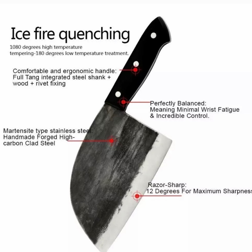 Chefs Knife Kitchen Butcher Handmade Clever Forged - Picture 10 of 16